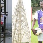 Nigerian man makes new Guinness world record for the Most steps climbed on a ladder while balancing a ball on the head